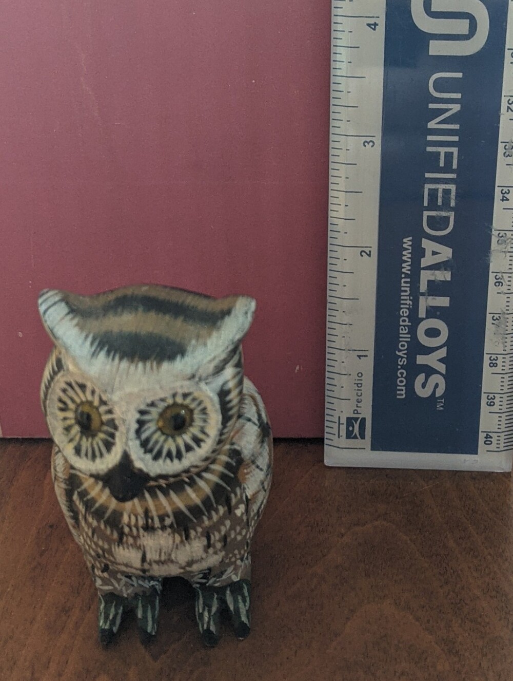 Hand-Painted Wooden Owl
